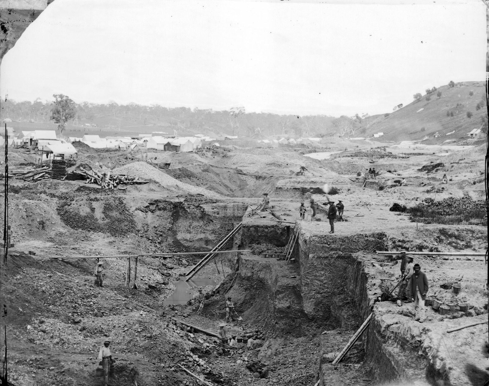 Chinese gold-mining operation at Guildford, Victoria, in 1861